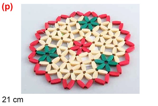 [121347] Colored bamboo trivet 21 cm
