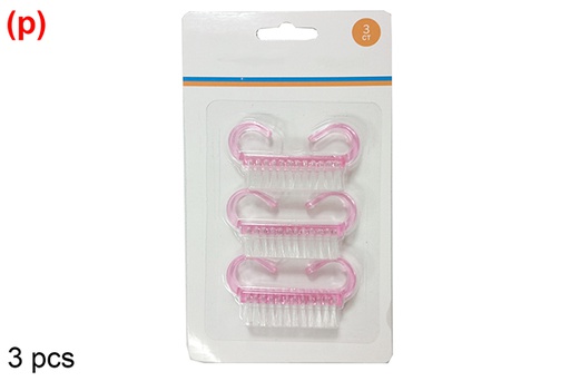 [121348] Pack 3 pincéis de unhas de plástico coloridos