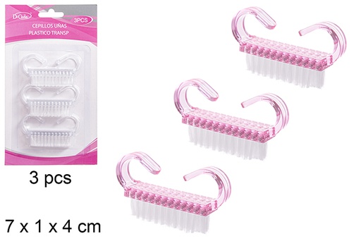 [121348] Pack 3 pincéis de unhas de plástico coloridos