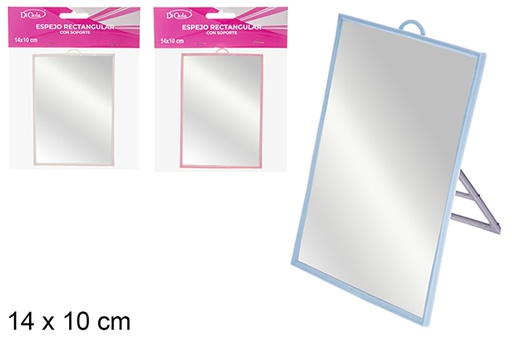 [121349] Specchio rettangolare con supporto 14x10 cm