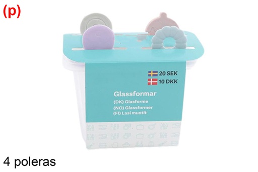[121355] Pack 4 simple ice pop mold 55 gr.