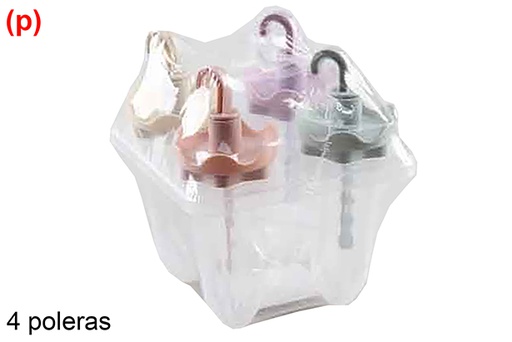 [121356] Pack 4 poleras forma de paragua 70 gramos