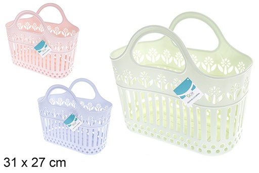 [121359] Cesto in plastica colori assortiti 31x27 cm