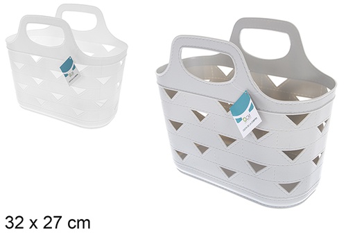 [121360] Plastic basket assorted colors 32x27 cm