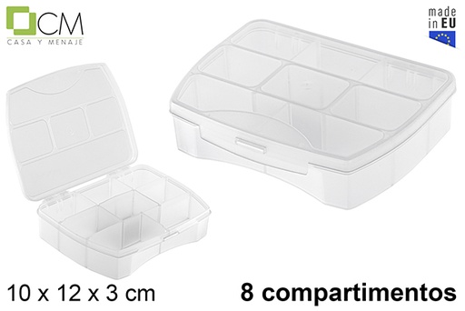 [121385] Caja plástico organizadora 8 compartimentos transparente