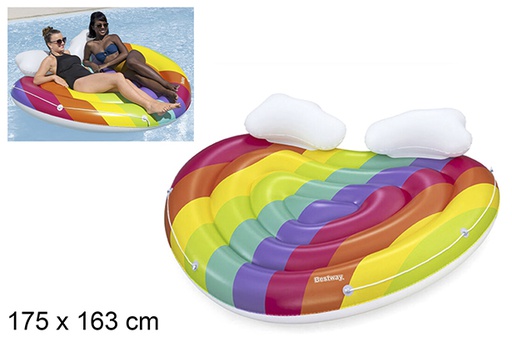 [121414] Colchoneta hinchable isla Rainbow dreams 175x163 cm