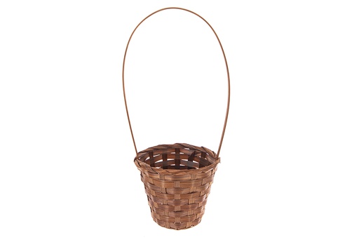 [121424] Small brown bamboo planter