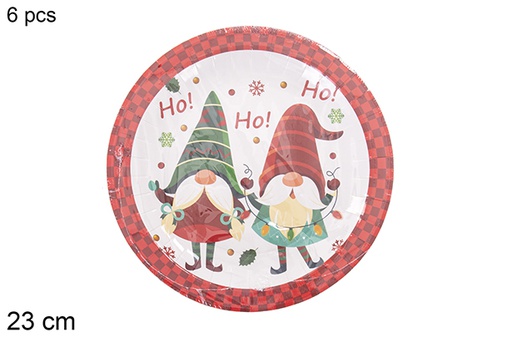 [121494] Pack 6 pratos de papel decorados de Natal 23 cm