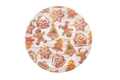 [121506] Pack 6 Christmas decorated paper plates 18 cm  