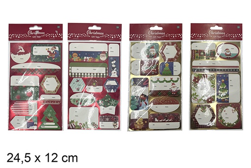 [121528] Pack 3 adesivos para presente de Natal variados 24,5x12 cm