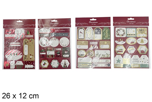 [121534] Pack 3 Christmas gift stickers assorted 26x12 cm