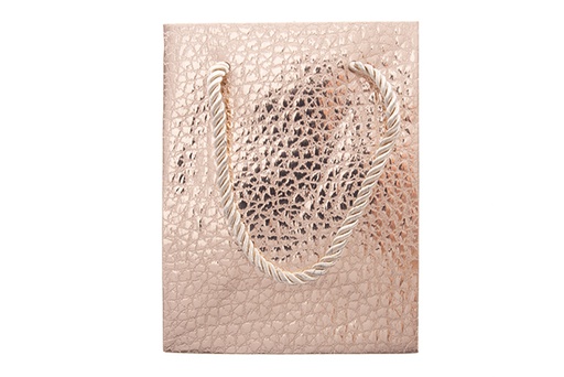 [121553] Bolsa de regalo Navidad color oro rosa 15,5x12 cm