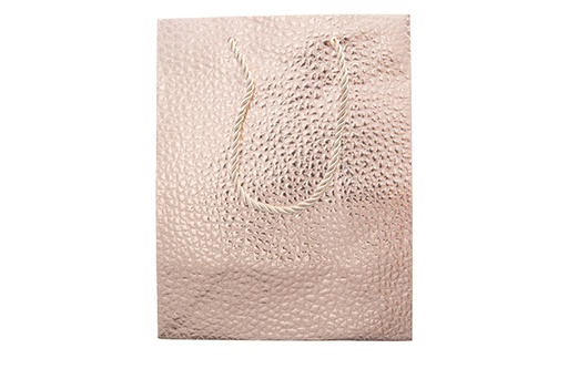 [121561] Sacchetto regalo natalizio in oro rosa 23x18 cm