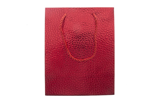 [121563] Sac cadeau de Noël rouge 23x18 cm