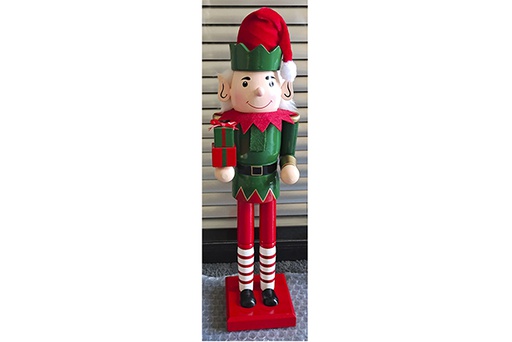 [121595] Wooden nutcracker with gifts 35 cm