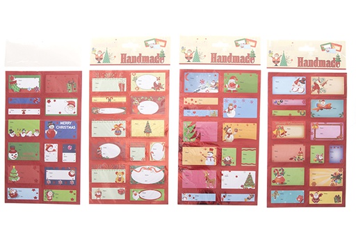 [121599] Pack 2 Christmas gift stickers assorted 27x16 cm