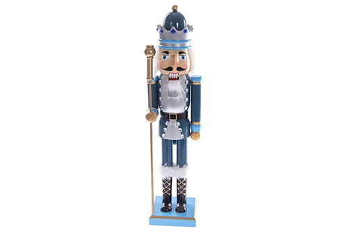 [121615] Blue wooden Christmas nutcracker 40 cm