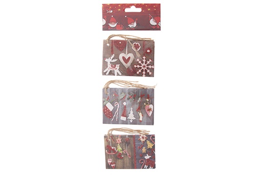 [121618] Pack 9 cartoline natalizie decorate 9,2x6,5 cm