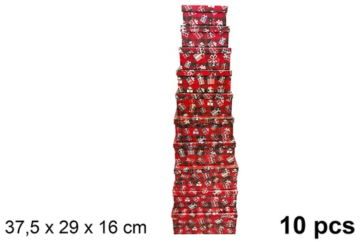 [121645] Pack 10 caixas de papelão decoradas de Natal 37,5x29 cm