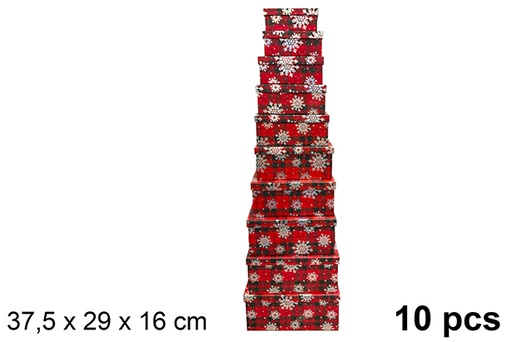 [121647] Pack 10 caixas de papelão decoradas de Natal 37,5x29 cm