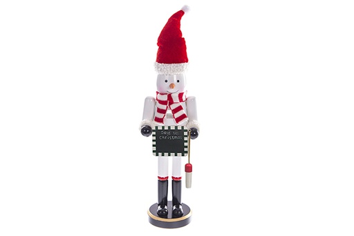 [121670] Bonhomme de neige en bois avec tableau noir 40 cm