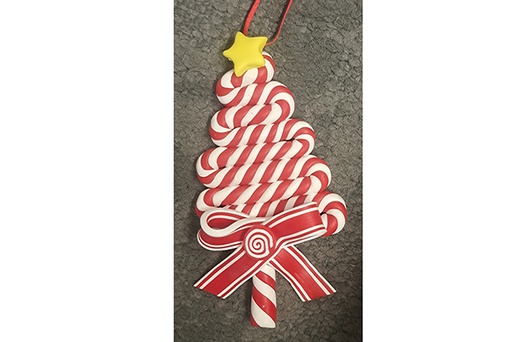 [121679] Red Christmas tree pendant 8 cm