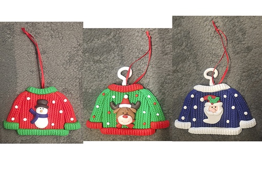 [121690] Christmas shirt pendant assortment 8 cm