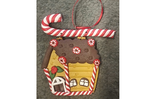 [121696] Christmas house cookie pendant 8 cm