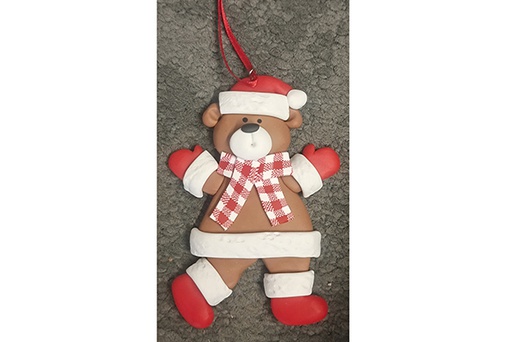 [121707] Christmas bear pendant 8 cm