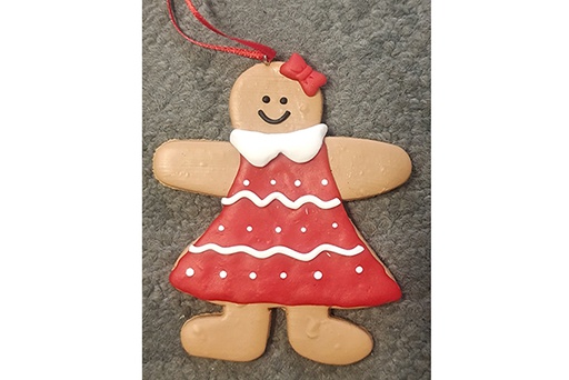 [121726] Colgante muñeca con vestido Navidad 8 cm