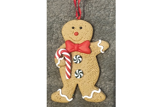 [121730] Pendentif poupée cookie avec canne Noël 8cm