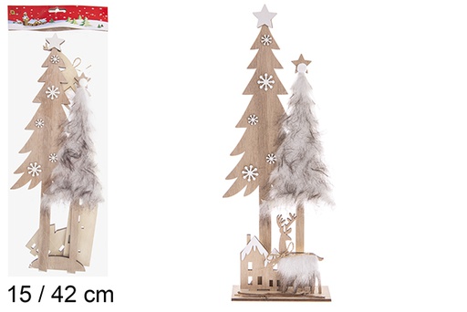 [121740] Wooden Christmas tree figure assorted 15/42 cm