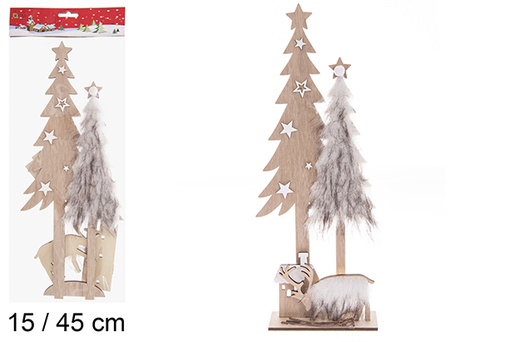 [121741] Wooden Christmas tree figure assorted 15/45 cm