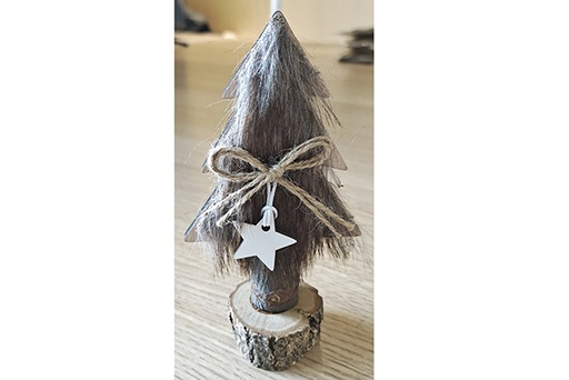 [121775] Figura albero di Natale in legno 12 cm