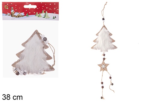 [121782] Wooden pendant Christmas tree/star 38 cm
