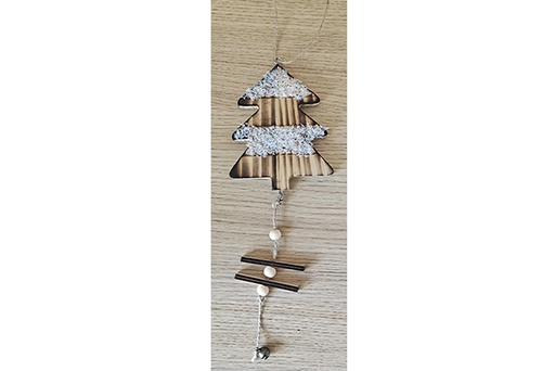 [121787] Wooden Christmas tree pendant 20 cm