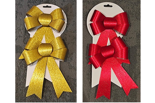 [121864] Pack 2 Christmas bows assorted 13x17 cm