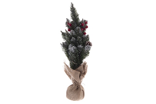 [121881] Green PVC tree with linen base 40 cm