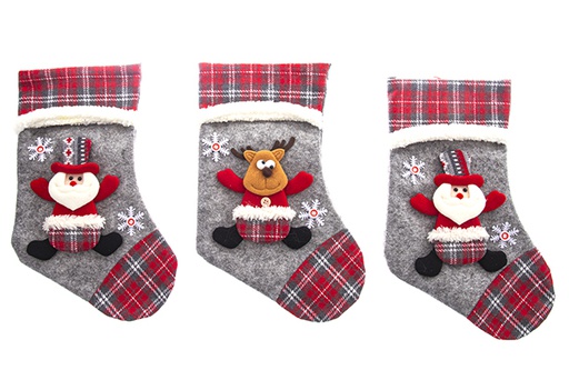 [121962] Decorated Christmas sock 35x22 cm