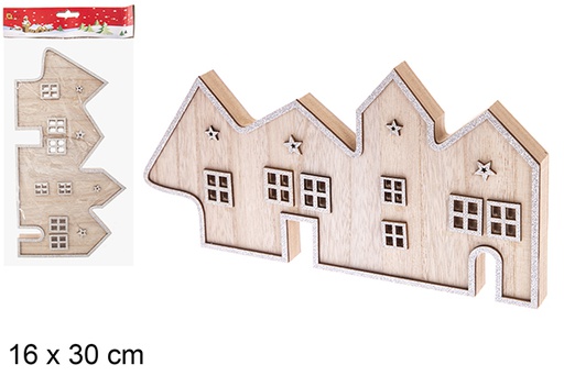 [122016] Wooden Christmas house figure 16x30 cm