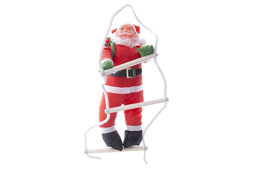 [122059] Babbo Natale con tuta impermeabile e scaletta 30 cm