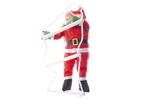 [122061] Babbo Natale con tuta impermeabile e scaletta 40 cm