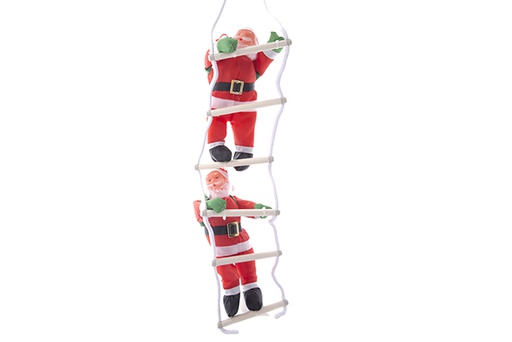 [122063] Papá Noel con traje impermeable y escalera 2x25 cm