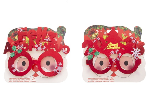 [122107] Christmas glasses 2 assorted colors