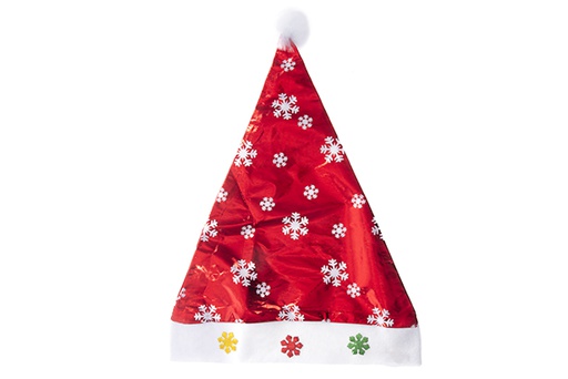[122115] Gorro Papa Noel rojo decorado