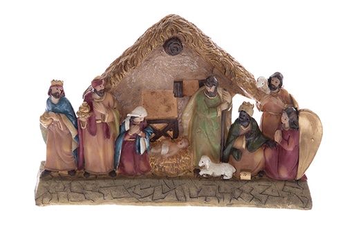 [122123] Presepe in resina 9 pezzi 17 cm