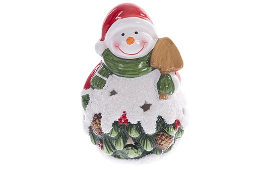 [122152] Babbo Natale/pupazzo di neve in resina 12 cm