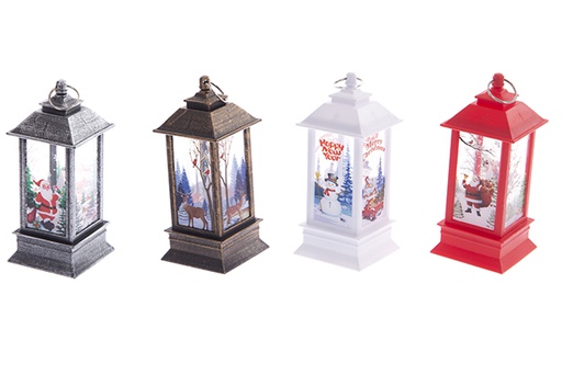 [122171] Christmas decorated LED lamp assorted to hang 13 cm
