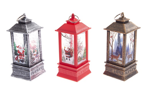[122172] Christmas decorated LED lamp assorted to hang 19 cm