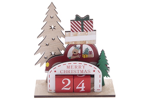 [122228] Calendario in legno per decorazioni natalizie 15 cm